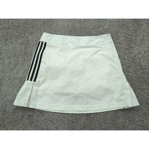 Adidas Skort Womens‎ 8 White Logo Stretch Zip ClimaCool Tennis Golf Athletic